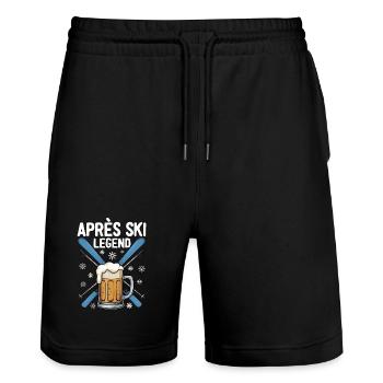 Après Ski Legend - Stanley/Stella Unisex Bio Joggingshorts Trainer  - Schwarz - Vorne - Nik (191cm) & Marisol (170cm)