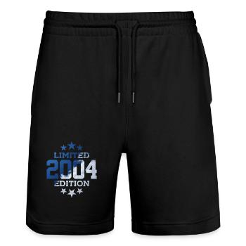 LIMITED EDITION 2004 22ND BIRTHDAY - Stanley/Stella Trainer Unisex Organic Jogging Shorts - black - Front - Nik (191cm) & Marisol (170cm)