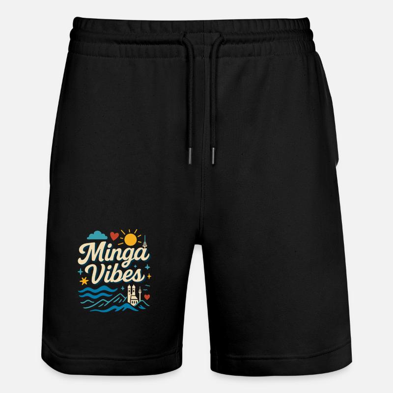 Minga Vibes Munich Skyline Design - Short de jogging bio TRAINER Stanley/Stella unisexe - noir