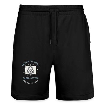 Technologue du sommeil, technicien polysomnographique, Rpsgt - Short de jogging bio TRAINER Stanley/Stella unisexe - noir - Devant - Nik (191cm) & Marisol (170cm)