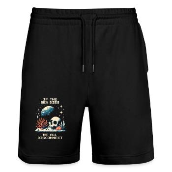 Wenn das Meer stirbt, verlieren wir alle | Natur - Stanley/Stella Unisex Bio Joggingshorts Trainer  - Schwarz - Vorne - Nik (191cm) & Marisol (170cm)