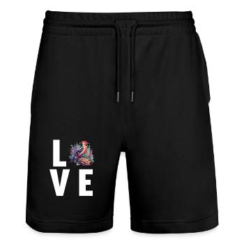 Spechte Specht - Stanley/Stella Unisex Bio Joggingshorts Trainer  - Schwarz - Vorne - Nik (191cm) & Marisol (170cm)