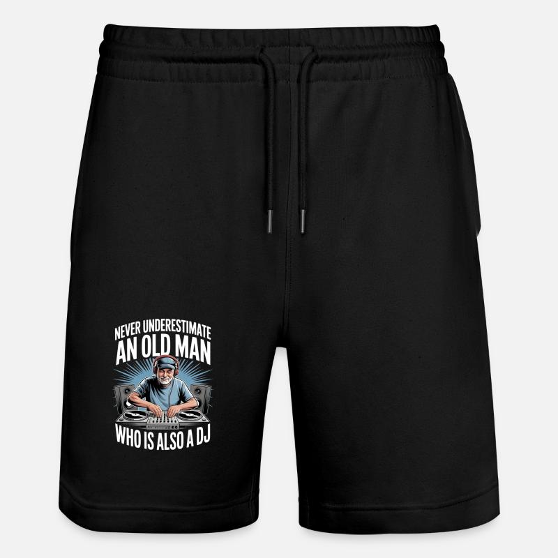 Never Underestimate Old Man DJ - Stanley/Stella Unisex Bio Joggingshorts Trainer - Schwarz