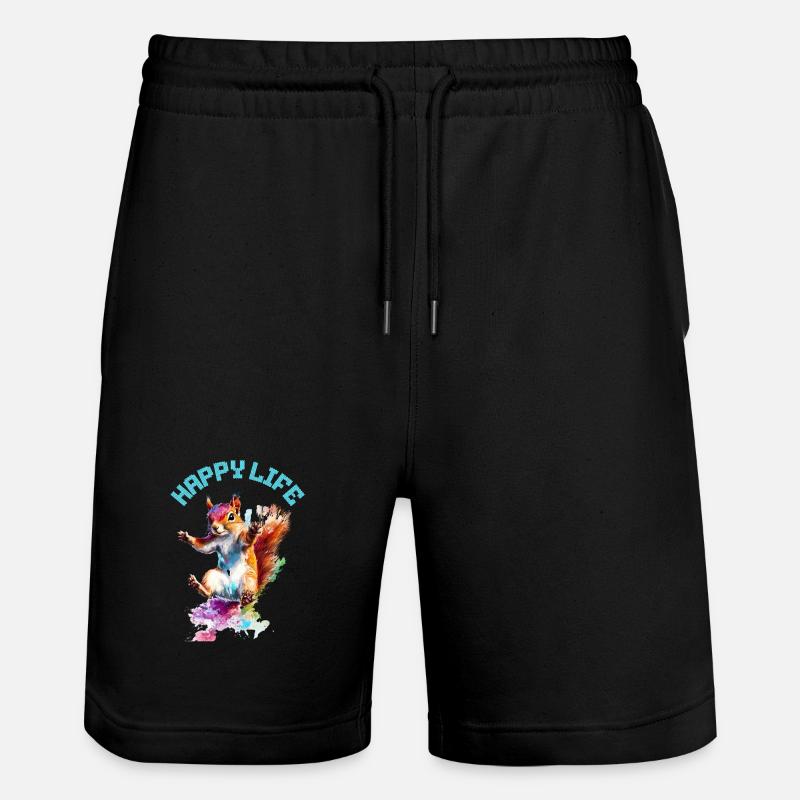 Happy Life Squirrel Design - Short de jogging bio TRAINER Stanley/Stella unisexe - noir