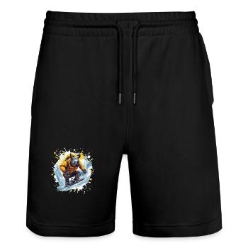 Rhino Snowboard - Short de jogging bio TRAINER Stanley/Stella unisexe - noir - Devant - Nik (191cm) & Marisol (170cm)