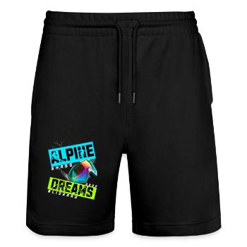Alpine Dreams Ski Snowboard Shred Design - Stanley/Stella Trainer Unisex Organic Jogging Shorts - black - Front - Nik (191cm) & Marisol (170cm)