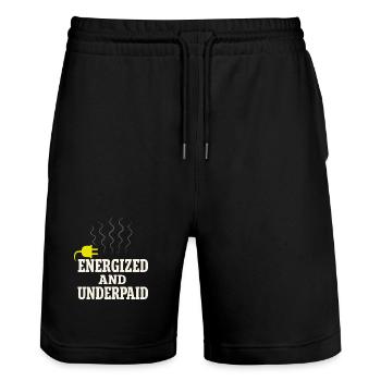 Apprentice electrician, student in the electrical trade - Stanley/Stella Trainer Unisex Organic Jogging Shorts - black - Front - Nik (191cm) & Marisol (170cm)