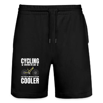 Cyclisme Beau-frère Cycliste Cycliste Frère - Short de jogging bio TRAINER Stanley/Stella unisexe - noir - Devant - Nik (191cm) & Marisol (170cm)