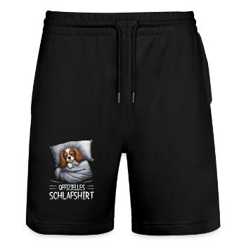 Cavalier King Charles Spaniel Chemise de nuit pour chien - Short de jogging bio TRAINER Stanley/Stella unisexe - noir - Devant - Nik (191cm) & Marisol (170cm)