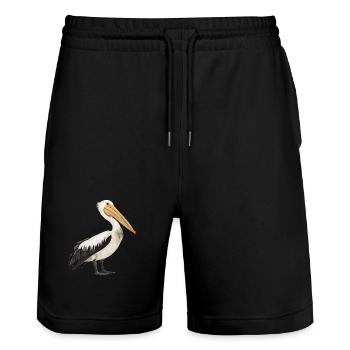 Pelicans Pelican - Stanley/Stella Trainer Unisex Organic Jogging Shorts - black - Front - Nik (191cm) & Marisol (170cm)