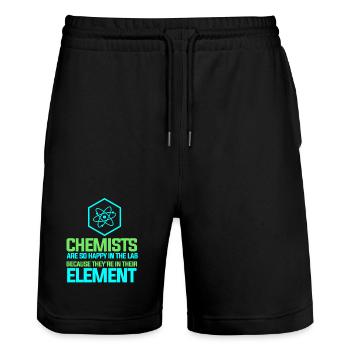 Chemistry Chemist Chemistry Teacher - Stanley/Stella Trainer Unisex Organic Jogging Shorts - black - Front - Nik (191cm) & Marisol (170cm)