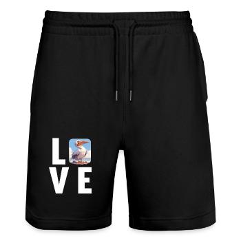 Pelicans Pelican - Stanley/Stella Trainer Unisex Organic Jogging Shorts - black - Front - Nik (191cm) & Marisol (170cm)