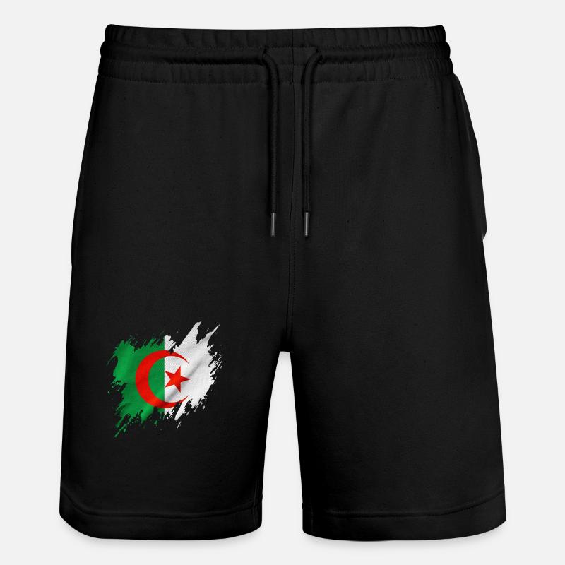 Algeria flag, torn style - Stanley/Stella Trainer Unisex Organic Jogging Shorts - black