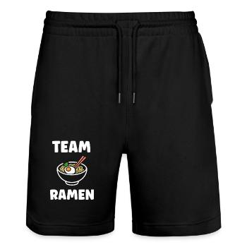 Team Ramen Illustration Bol de Nouilles - Short de jogging bio TRAINER Stanley/Stella unisexe - noir - Devant - Nik (191cm) & Marisol (170cm)