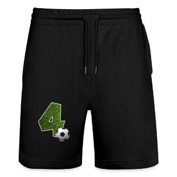 NON. 4 NUMÉRO 4 FOOTBALL 4E ANNIVERSAIRE - Short de jogging bio TRAINER Stanley/Stella unisexe - noir - Devant - Nik (191cm) & Marisol (170cm)