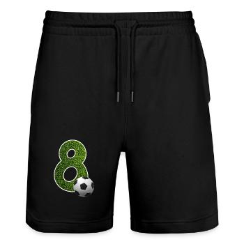 NO. 8 NUMBER 8 FOOTBALL 8TH BIRTHDAY - Stanley/Stella Trainer Unisex Organic Jogging Shorts - black - Front - Nik (191cm) & Marisol (170cm)