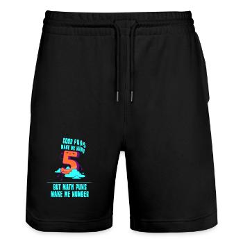 Math Teacher Geometry School Mathematics - Stanley/Stella Trainer Unisex Organic Jogging Shorts - black - Front - Nik (191cm) & Marisol (170cm)
