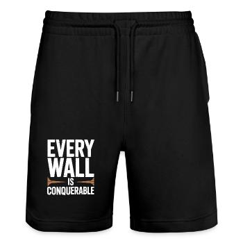 Rock Climbing Mountain Climb Carabiner Bouldering - Stanley/Stella Trainer Unisex Organic Jogging Shorts - black - Front - Nik (191cm) & Marisol (170cm)