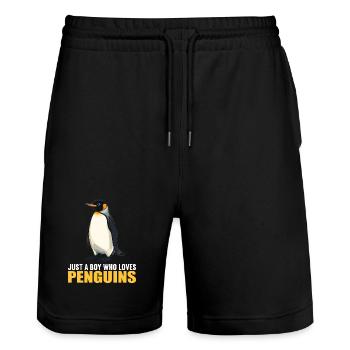 Pingouins Pingouin - Short de jogging bio TRAINER Stanley/Stella unisexe - noir - Devant - Nik (191cm) & Marisol (170cm)