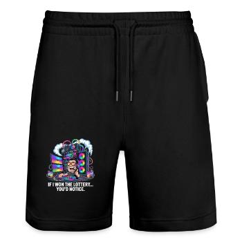 Funny If I Won The Lottery You'd Notice Yacht boat - Stanley/Stella Trainer Unisex Organic Jogging Shorts - black - Front - Nik (191cm) & Marisol (170cm)