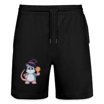 Mouse Halloween Basketball - Stanley/Stella Trainer Unisex Organic Jogging Shorts - black - Front - Nik (191cm) & Marisol (170cm)