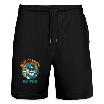 Best Grandpa By Par Funny Golf Männer Frauen Golfer - Stanley/Stella Unisex Bio Joggingshorts Trainer  - Schwarz - Vorne - Nik (191cm) & Marisol (170cm)