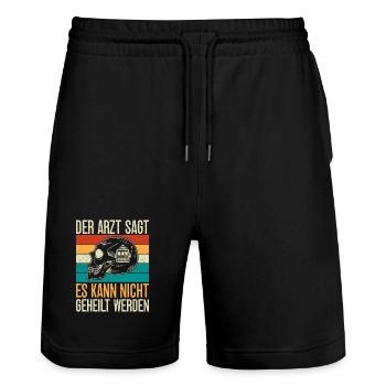 Gambling Fan It Can't Be Cured Casino - Stanley/Stella Trainer Unisex Organic Jogging Shorts - black - Front - Nik (191cm) & Marisol (170cm)