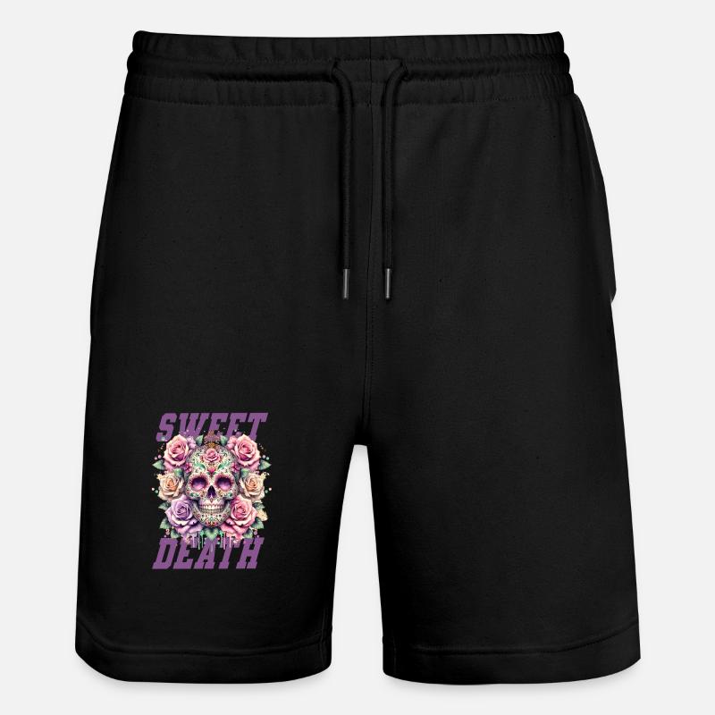 Fleurs Crâne Beauté Floraison - Short de jogging bio TRAINER Stanley/Stella unisexe - noir