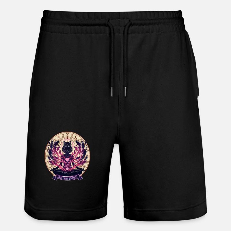 Mon âme ronronne - Chat mystique - Short de jogging bio TRAINER Stanley/Stella unisexe - noir