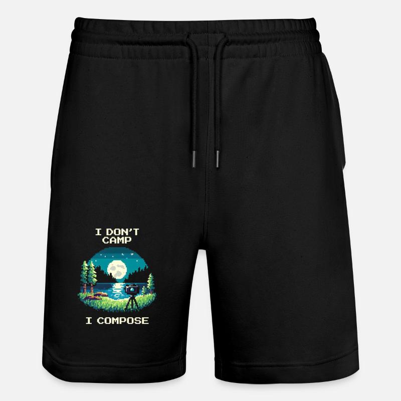 I don't camp, I compose | Composition - Stanley/Stella Trainer Unisex Organic Jogging Shorts - black