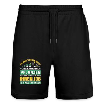 Garden Gardener Gardening Gardening Gardening Gardening - Stanley/Stella Trainer Unisex Organic Jogging Shorts - black - Front - Nik (191cm) & Marisol (170cm)