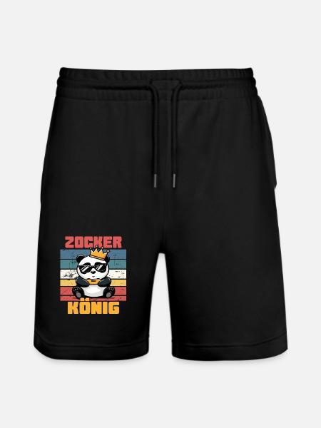 Zocker König Krone gaming - Stanley/Stella Unisex Bio Joggingshorts Trainer - Schwarz