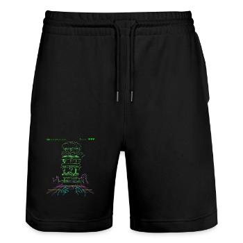 Gaming - Stanley/Stella Unisex Bio Joggingshorts Trainer  - Schwarz - Vorne - Nik (191cm) & Marisol (170cm)