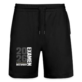 Examen Strafrecht 2026 - Stanley/Stella Unisex Bio Joggingshorts Trainer  - Schwarz - Vorne - Nik (191cm) & Marisol (170cm)