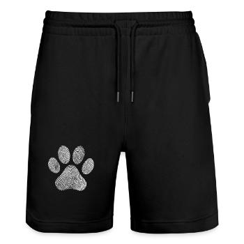 Katze Tier Liebhaber Illustration Hund - Stanley/Stella Unisex Bio Joggingshorts Trainer  - Schwarz - Vorne - Nik (191cm) & Marisol (170cm)