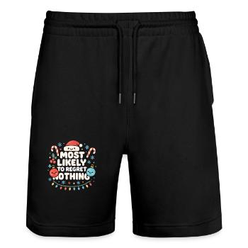 Noël Dire Humour Drôle Drôle Noël Noël - Short de jogging bio TRAINER Stanley/Stella unisexe - noir - Devant - Nik (191cm) & Marisol (170cm)