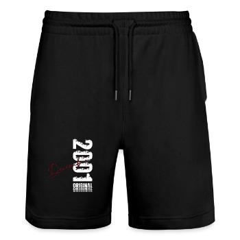 25th Birthday Original December Volume 2001 - Stanley/Stella Trainer Unisex Organic Jogging Shorts - black - Front - Nik (191cm) & Marisol (170cm)