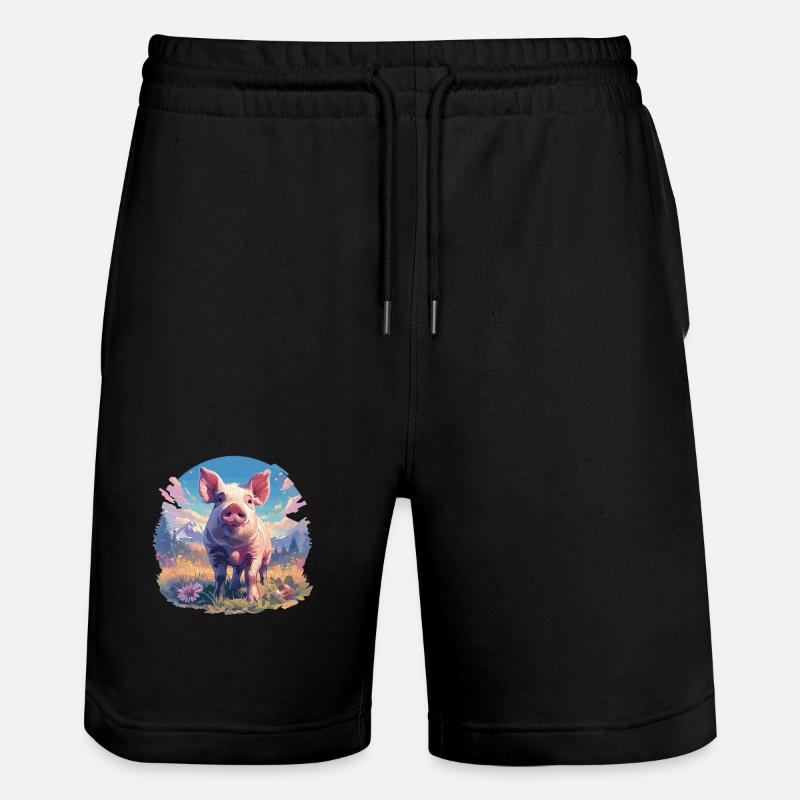 Cochon Cochon - Short de jogging bio TRAINER Stanley/Stella unisexe - noir
