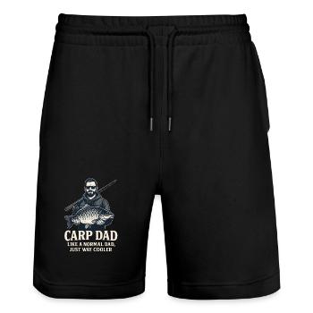 Carp dad just much cooler - Stanley/Stella Trainer Unisex Organic Jogging Shorts - black - Front - Nik (191cm) & Marisol (170cm)