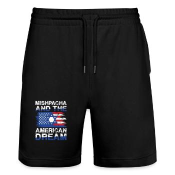 Mishpacha et le design du drapeau du rêve américain - Short de jogging bio TRAINER Stanley/Stella unisexe - noir - Devant - Nik (191cm) & Marisol (170cm)
