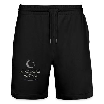 Moon Cycle Moon Goddess Intentionally - Stanley/Stella Trainer Unisex Organic Jogging Shorts - black - Front - Nik (191cm) & Marisol (170cm)