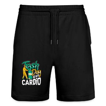 Garbage Day is my favorite day - Stanley/Stella Trainer Unisex Organic Jogging Shorts - black - Front - Nik (191cm) & Marisol (170cm)