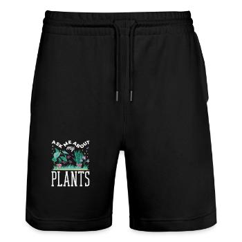Garden & Plant Lovers Gifts - Stanley/Stella Trainer Unisex Organic Jogging Shorts - black - Front - Nik (191cm) & Marisol (170cm)