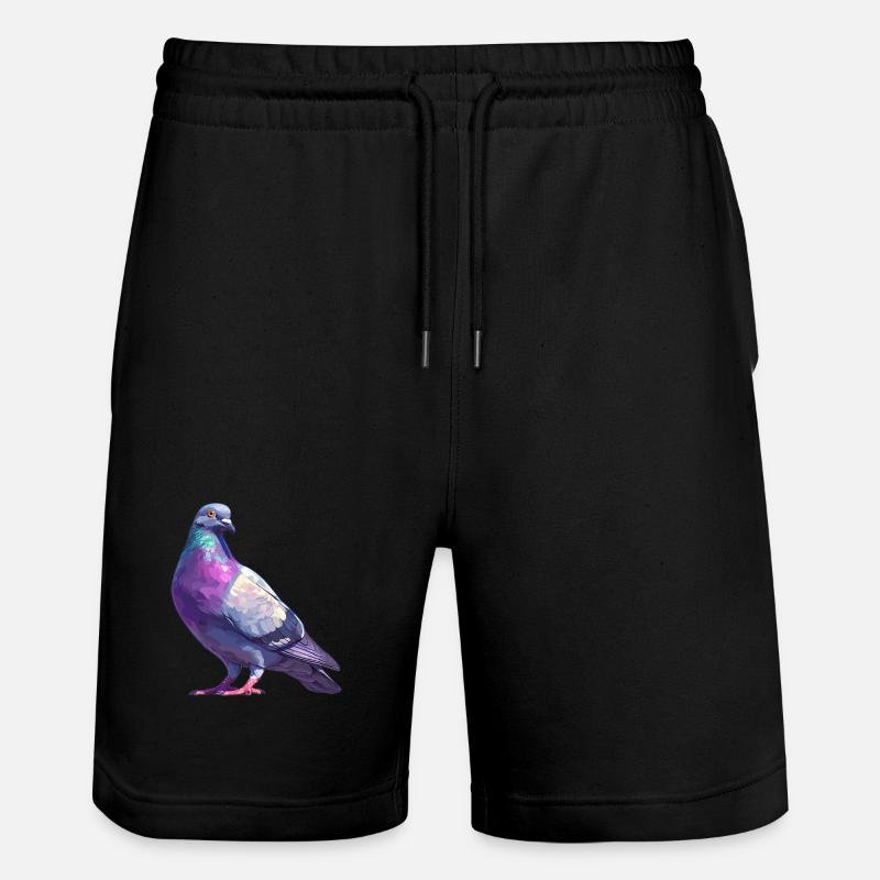 Tauben Taube - Stanley/Stella Unisex Bio Joggingshorts Trainer - Schwarz
