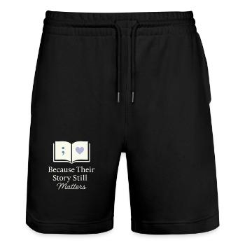 Suicide Loss Remembrance Walk Suicide - Stanley/Stella Trainer Unisex Organic Jogging Shorts - black - Front - Nik (191cm) & Marisol (170cm)