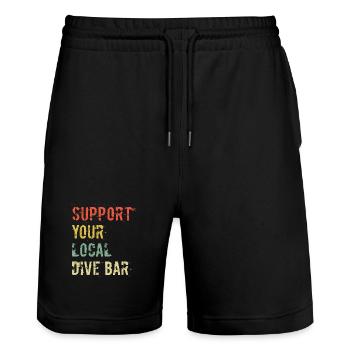 Meine Kneipe Meine Regeln - Stanley/Stella Unisex Bio Joggingshorts Trainer  - Schwarz - Vorne - Nik (191cm) & Marisol (170cm)