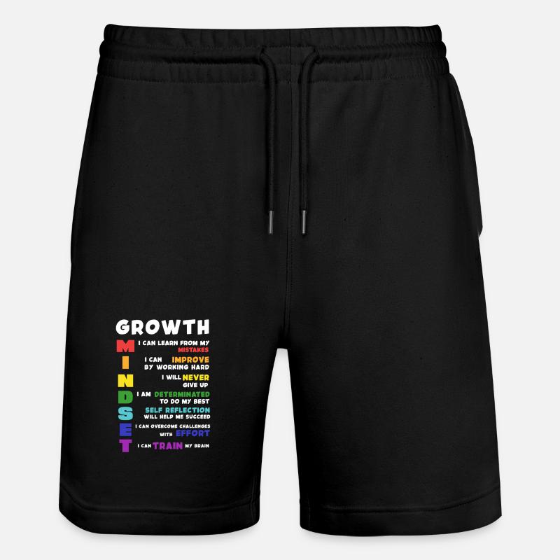 Growth Mindset Acronym Poster - Stanley/Stella Unisex Bio Joggingshorts Trainer  - Schwarz