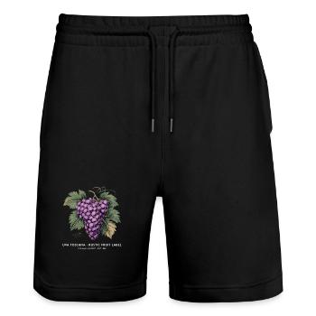 Vintage Grapes - Stanley/Stella Trainer Unisex Organic Jogging Shorts - black - Front - Nik (191cm) & Marisol (170cm)