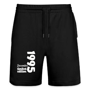 Anniversaire Décembre 1995 Limited Edition Cadeau - Short de jogging bio TRAINER Stanley/Stella unisexe - noir - Devant - Nik (191cm) & Marisol (170cm)