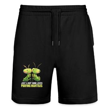 Gottesanbeterinnen Gottesanbeterin - Stanley/Stella Unisex Bio Joggingshorts Trainer  - Schwarz - Vorne - Nik (191cm) & Marisol (170cm)